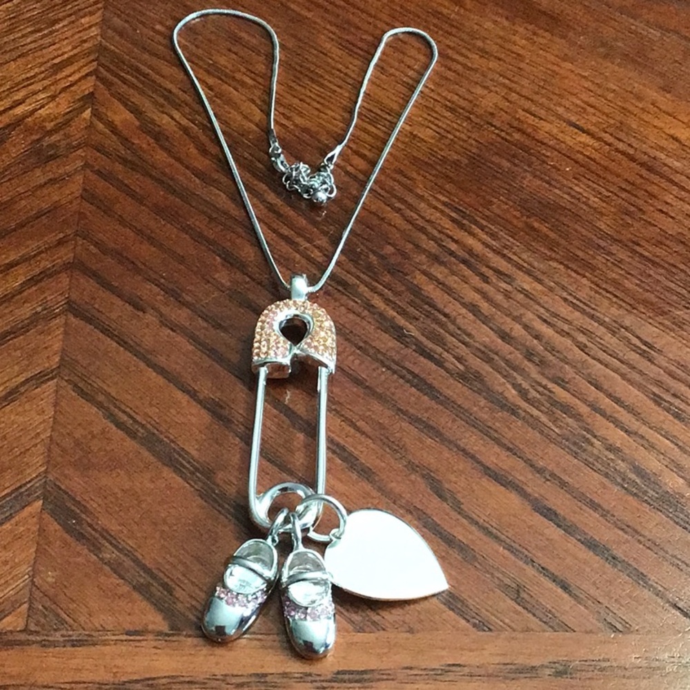 Lenox  Babygirl Safety Pin Pendant Necklace